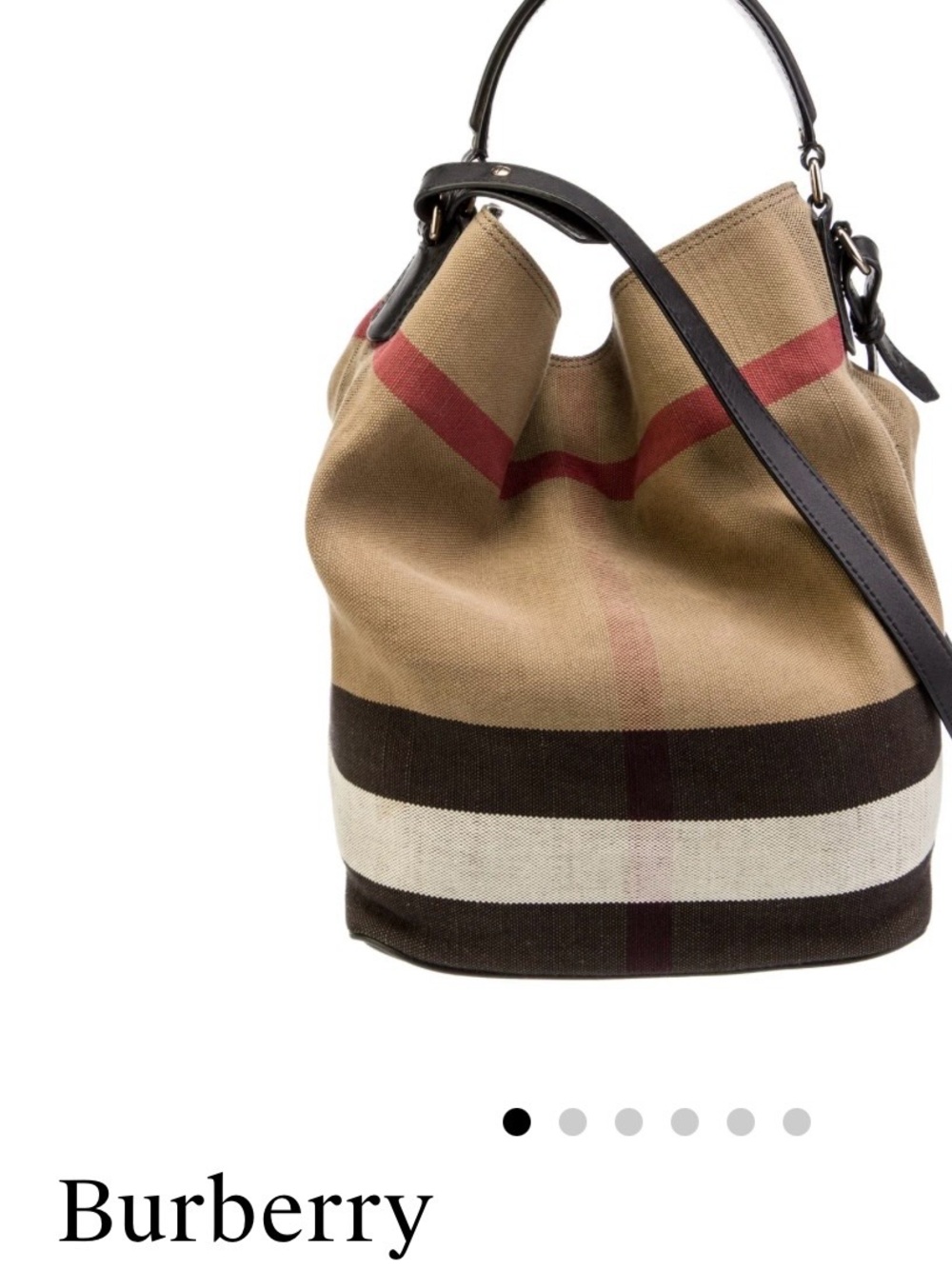 ✨BURBERRY Canvas Check Medium Ashby Hobo Bag w/ Original Dust Bag